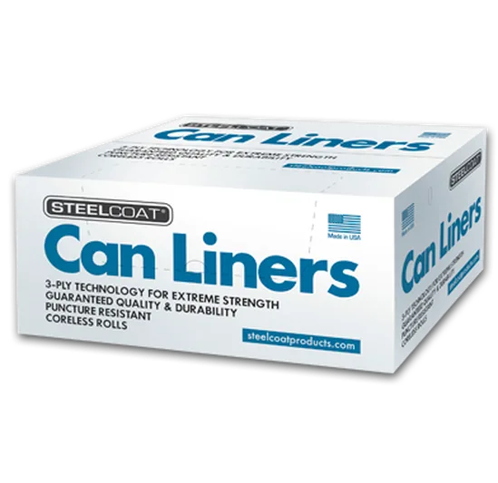 Steelcoat - Can Liners 30-40 Gal HD Black/Clear 200 PK