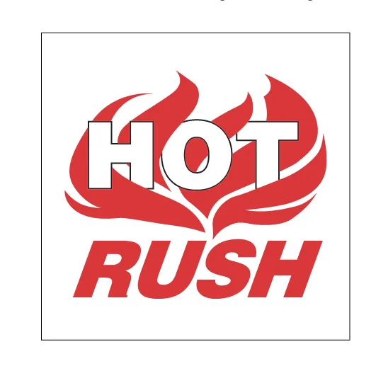 Hot Rush Labels 4 x 4"  500 Per Roll