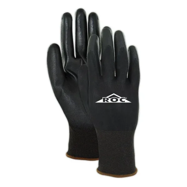 Black Polyurethane Palm Coated Gloves