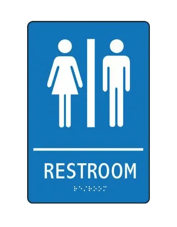 Unisex Restroom (RESTROOM) - ADA Braille Tactile Sign