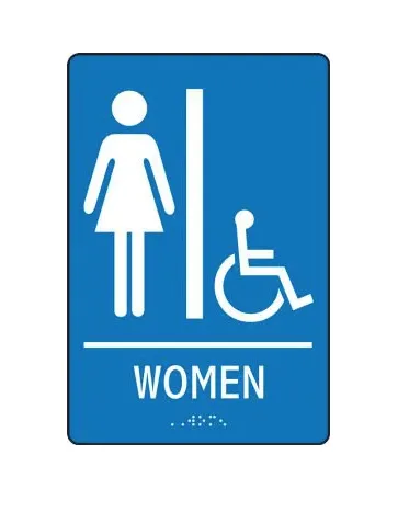 Women's Restroom Handicap Accessible (WOMEN) - ADA Braille Tactile Sign