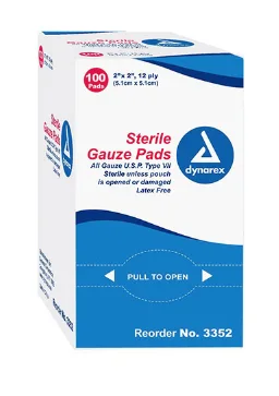 Gauze Sponge Pad 2"x2" 100 Pack