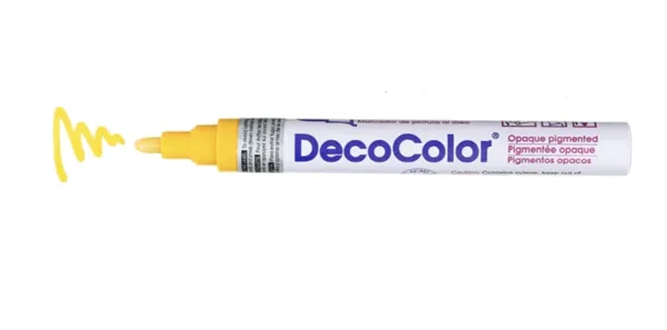 DecoColor - YELLOW - Industrial Paint Marker Broad Tip - Box of 12