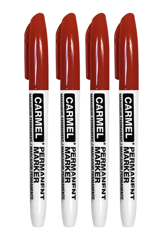 Permanent Marker - Fine Tip - Red - 12 per box
