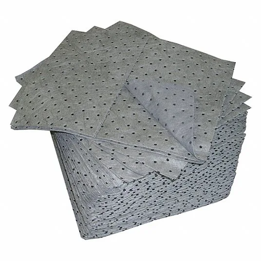 Universal Lightweight Absorbent Pads - Oil, Water, Coolant, Fuel - (200 pads/bag)