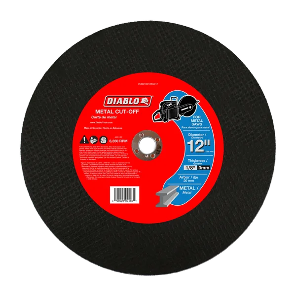 12″ Diablo, Metal High Speed Cut Off Disc - [25.5mm (1") arbor]