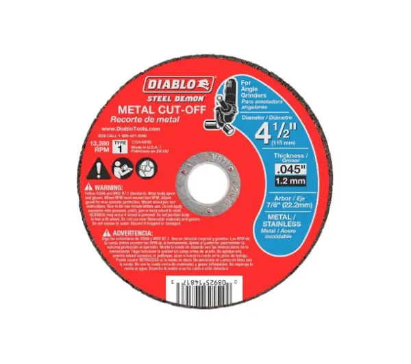 4-1/2" Diablo, Metal Cut Off Disc [22mm, 7/8" arbor]