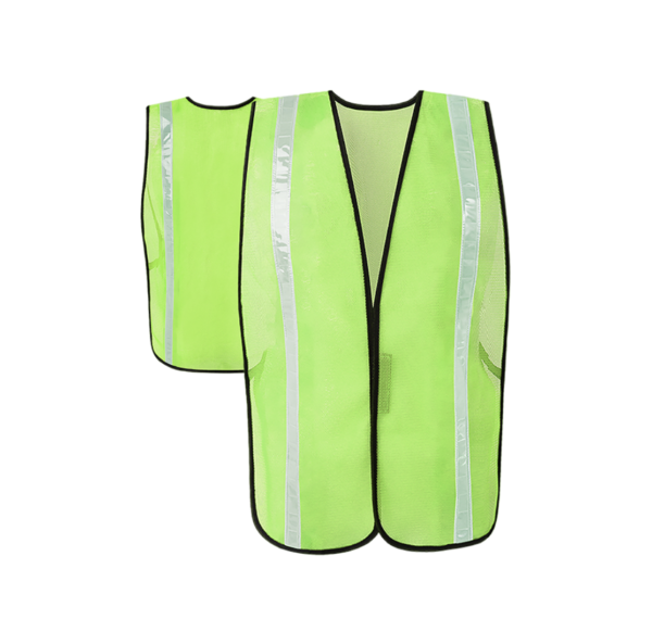 X-CRASH, Hi-Viz Lime Green Mesh Vest - 1" Tape