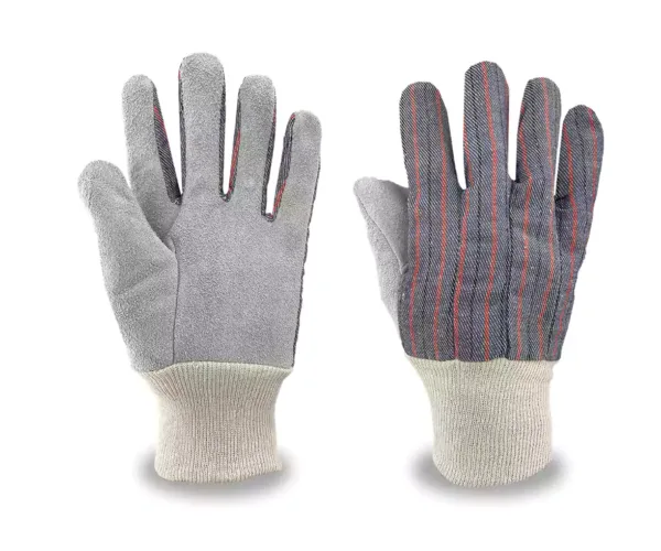 Cowhide Gloves, Regular Shoulder, Split Leather Palm, Knitwrist