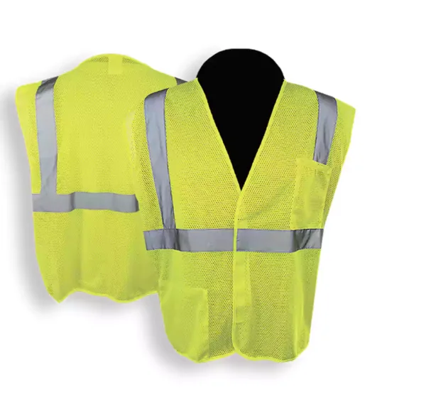 X-CRASH, Hi-Viz Lime Green, Economy Mesh Safety Vest, Hook & Loop Closure