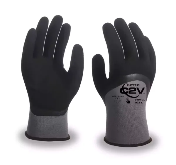 X-Stress - 2404G - Work Glove - (3/4 Sandy Nitrile) - [Palm + Knuckles]
