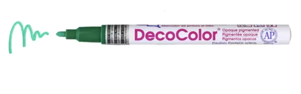 DecoColor - GREEN - Industrial Paint Marker Broad Tip - Box of 12