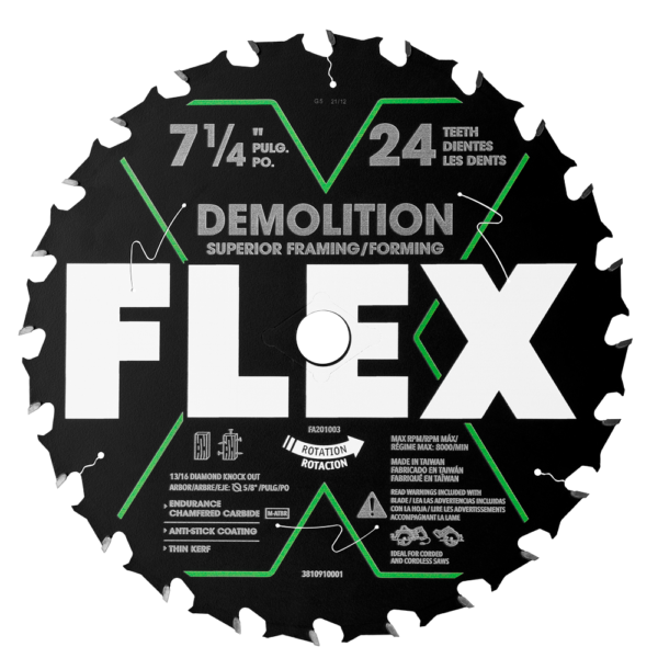 7-1/4" 24T DEMOLITION SUPERIOR FRAMING/FORMING CIRCULAR SAW BLADE