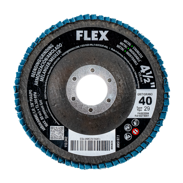 4-1/2” Blending/Grinding 40 Grit Flap Disc