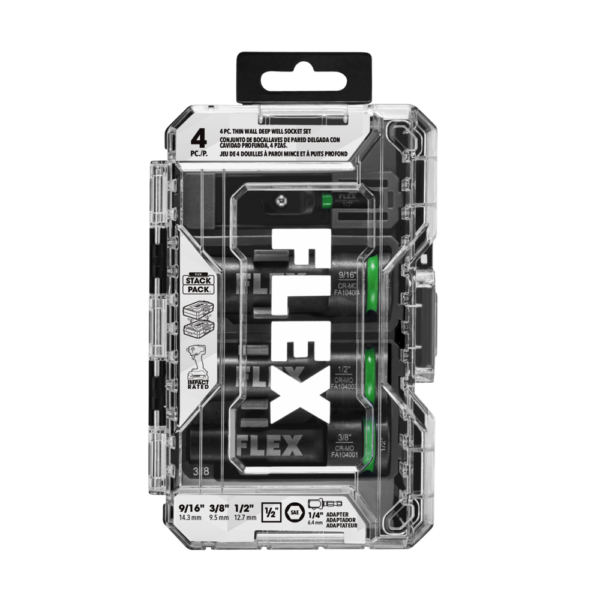 4 Pc. Thin Wall Deep Well Socket Set