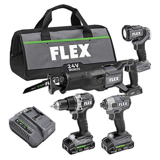 DRILL DRIVER, IMPACT DRIVER, RECIPROCATING SAW AND WORK LIGHT KIT