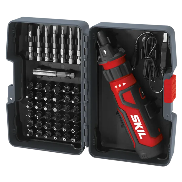 Rechargeable 4V Screwdriver with Circuit Sensor™ Technology w/ 45 pc. Bit Kit Case